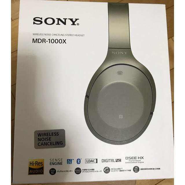 ソニー SONY ワイヤレスノイズキャンセリングヘッドホン MDR-1000X Bluetooth ハイレゾ対応 マイク付き グレーベー - 1