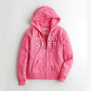 ホリスター(Hollister)の★新品★ホリスター★スウェットフルジップパーカー (Pink/M)(パーカー)