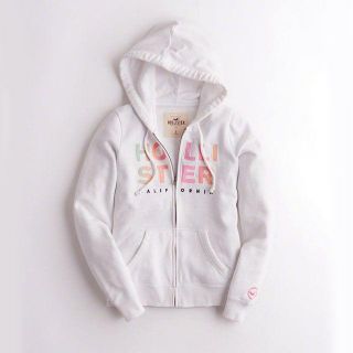 ホリスター(Hollister)の★新品★ホリスター★スウェットフルジップパーカー (White/L)(パーカー)