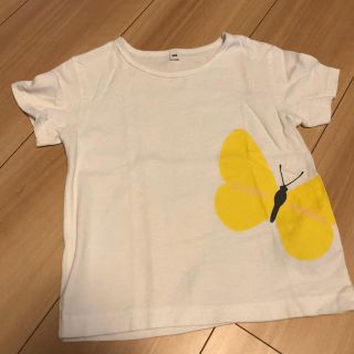 ムジルシリョウヒン(MUJI (無印良品))の【出品5/20まで】無印良品プリントTシャツ ちょうちょ 100サイズ(Tシャツ/カットソー)