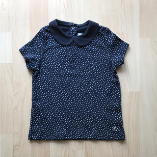 プチバトー(PETIT BATEAU)のプチバトー ドットプリント衿つきカットソー 5ans/110㎝(Tシャツ/カットソー)