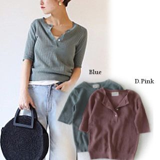 トゥデイフル(TODAYFUL)のみっきー様お取り置きトゥデイフル Henleyneck Sheer Knit(ニット/セーター)