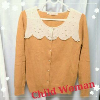 ドットアンドストライプスチャイルドウーマン(Dot&Stripes CHILDWOMAN)のスカラップカーデ(カーディガン)