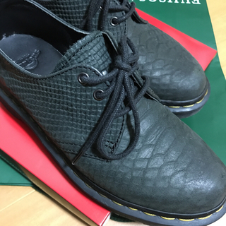 ドクターマーチン(Dr.Martens)のDr.Martens 3ホール 黒 グレー 系 UK4 23.5c クロコダイル(ローファー/革靴)
