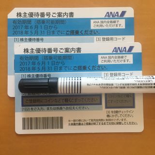 エーエヌエー(ゼンニッポンクウユ)(ANA(全日本空輸))のANA株主優待券 ２枚(航空券)