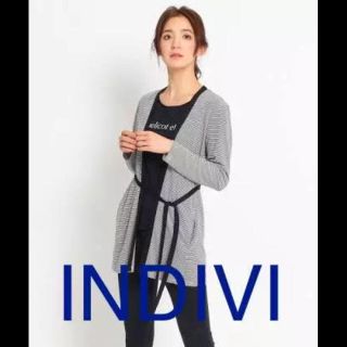 インディヴィ(INDIVI)のINDIVI ボーダーカーディガン(カーディガン)