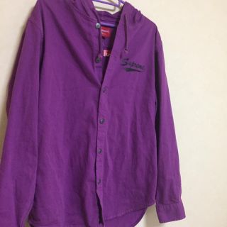 シュプリーム(Supreme)の17SS Hooded Shirt Supreme パープル(Gジャン/デニムジャケット)