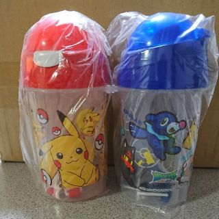 ポケモン(ポケモン)のオリジナル ストロー付き ポケモン水筒 二種(水筒)