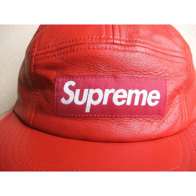 帽子専用！SUPREME シュプリーム レザーボックスロゴCAMP CAP Ｆサイズ