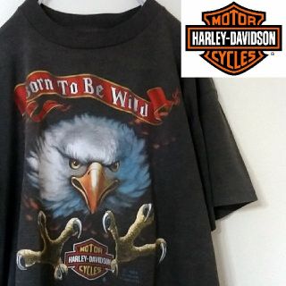 ハーレーダビッドソン(Harley Davidson)の希少　ハーレーダビッドソン　3Dエンブレム　ヴィンテージTシャツ　イーグル(Tシャツ/カットソー(半袖/袖なし))