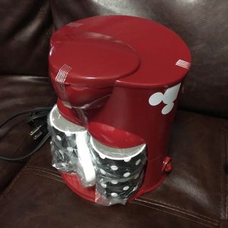 フランフラン(Francfranc)のディズニー 2カップ コーヒーメーカー レッド(コーヒーメーカー)