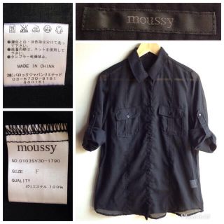 マウジー(moussy)のmoussy マウジー  薄手 シャツ 羽織り ブラック(シャツ/ブラウス(長袖/七分))