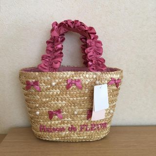 メゾンドフルール(Maison de FLEUR)の🎀新品メゾンドフルールかごバッグ🎀ピンク(かごバッグ/ストローバッグ)