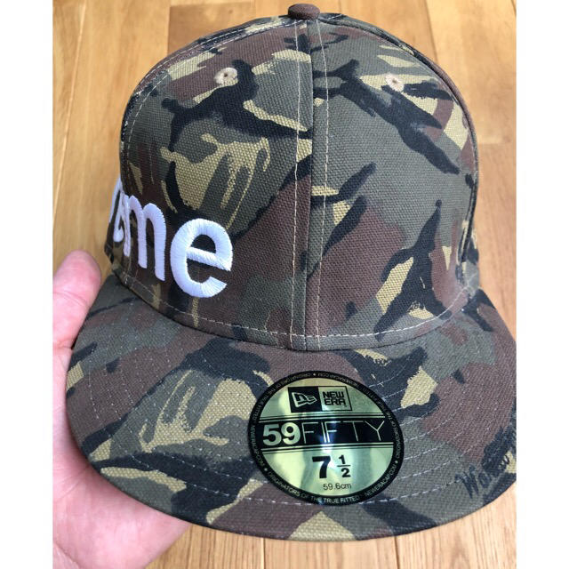 メンズSupreme side logo newera cap 迷彩 カモフラ 正規品