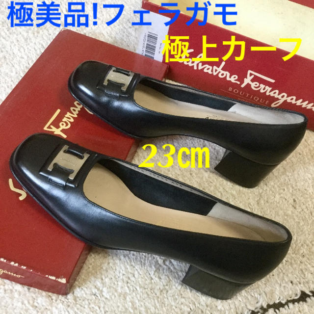 Salvatore Ferragamo - 極美品!フェラガモ 極上カーフ チャンキーヒール 6~23㎝の通販 by チョコりん's shop