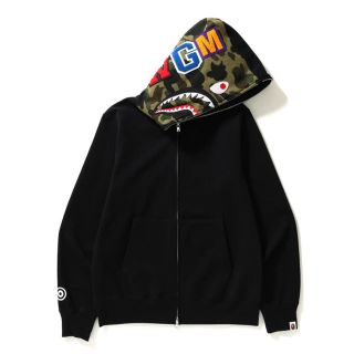 アベイシングエイプ(A BATHING APE)のBape Shark Full Zip Hoodie 黒 XXL 国内正規品(パーカー)