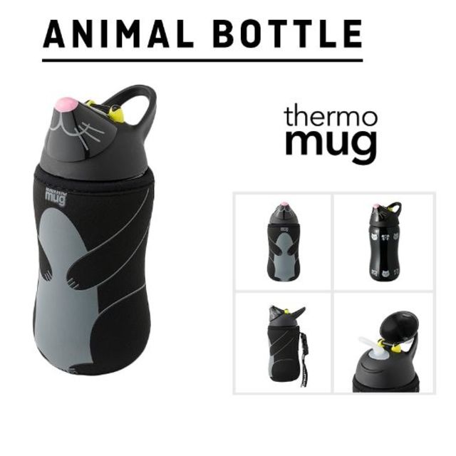 thermo mug(サーモマグ)の新品☆ サーモマグ　アニマルボトル　クロネコ キッズ/ベビー/マタニティの授乳/お食事用品(水筒)の商品写真