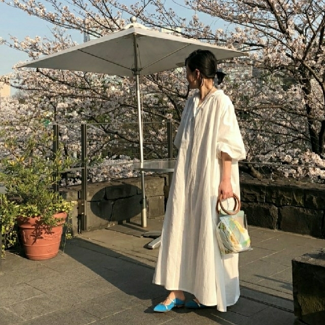 TEN ロンハーマン カフタン ストライプ バンドカラー ワンピース | www