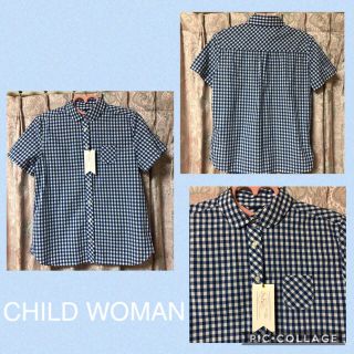 ドットアンドストライプスチャイルドウーマン(Dot&Stripes CHILDWOMAN)の♡CHILD WOMAN♡ギンガムチェック丸襟シャツ♡(シャツ/ブラウス(半袖/袖なし))