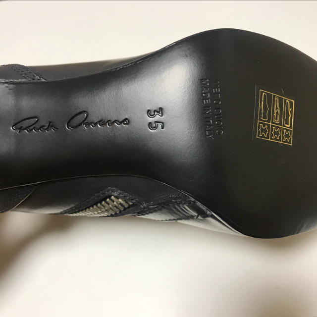 Rick Owens(リックオウエンス)の新品 リックオウエンス サイドジップ ハイヒール ショート ブーツ イタリア製 レディースの靴/シューズ(ブーティ)の商品写真