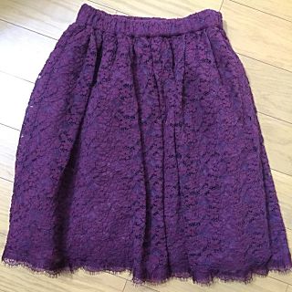 ジルスチュアート(JILLSTUART)のジルスチュアート レース スカート 赤茶  size 0(ひざ丈スカート)