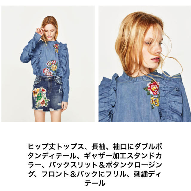 ZARA(ザラ)のZARA 新品 刺繍トップス レディースのトップス(シャツ/ブラウス(長袖/七分))の商品写真