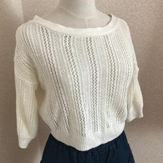 ハニーズ(HONEYS)の美品★COLZAハニーズ★ショート丈トップス★オフホワイト(カットソー(長袖/七分))