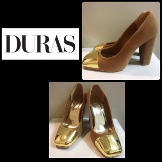 デュラス(DURAS)のデュラス♡ベージュスエード×ゴールドメタリック   パンプス♡(ハイヒール/パンプス)