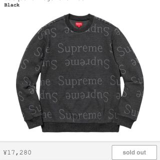 シュプリーム(Supreme)の【SUPREME】Crewneck 黒S(ニット/セーター)