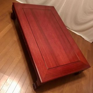 カリモクカグ(カリモク家具)の【karimoku】花梨矢弦彫座卓(5尺)  中古(ローテーブル)