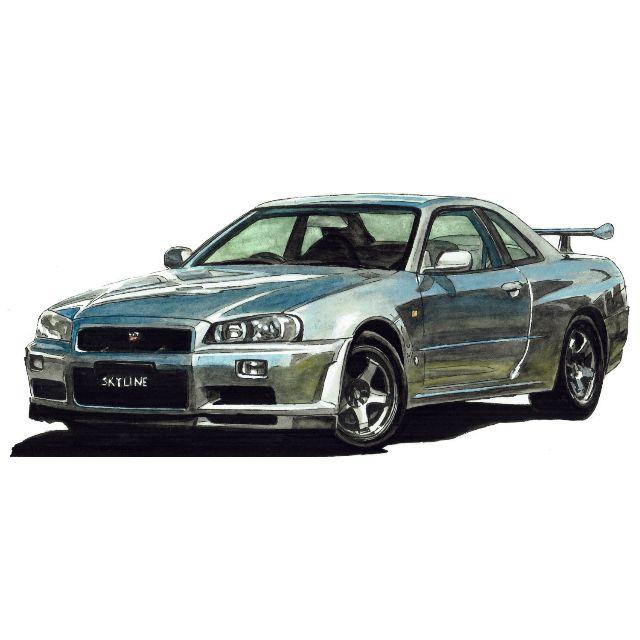 NC-413レパードV30/GTR R34限定版画 直筆サイン額装●作家平右ヱ門 2