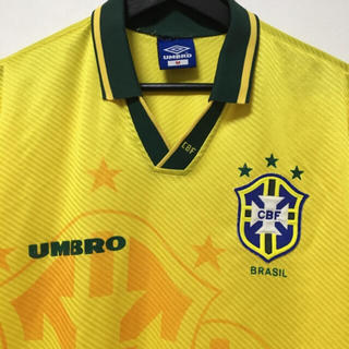 umbro ブラジル代表 94年 優勝モデル 復刻デザイン ポロシャツ Mサイズ