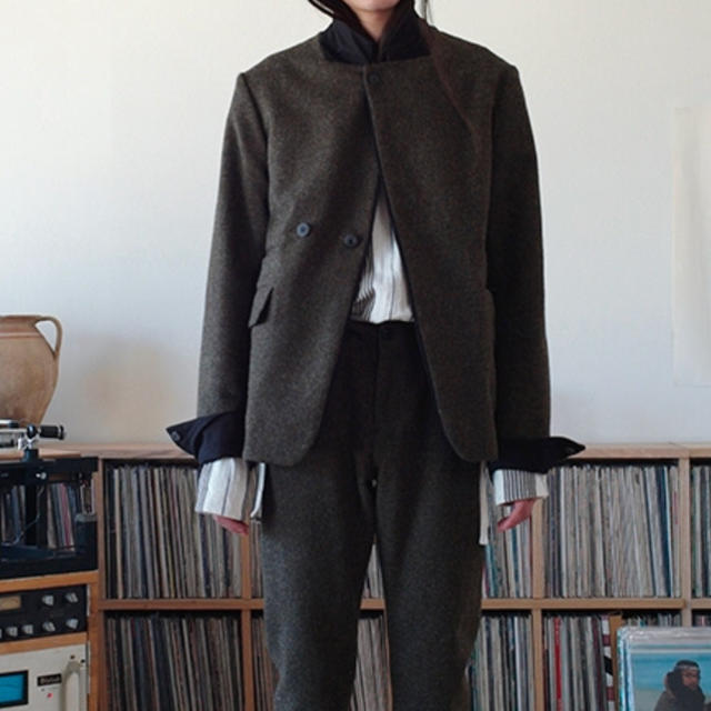 SUNSEA setup BRITISH WOOL coat pants