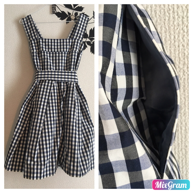 超美品! DEUXIEME CLASSE チェックワンピース ブルー ミニ 超美品! DEUXIEME CLASSE チェックワンピース ブルー ミニ