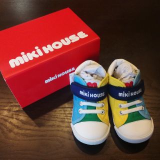 ミキハウス(mikihouse)の【値下げ】【新品】mikihouse ベビーシューズ セカンドシューズ サックス(スニーカー)