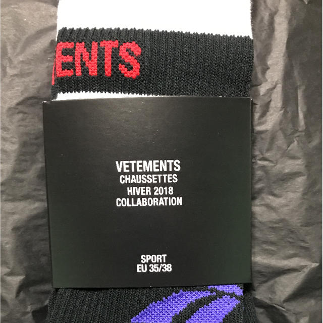 納品書 新品 正規品 vetements socks reebok ソックス