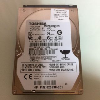 トウシバ(東芝)の有希子様専用 動作確認済み MK3261GSYN 2.5インチ 320GB(PCパーツ)