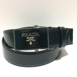 プラダ(PRADA)の新品未使用PRADAプラダ レザーベルトブラック38S 102センチブランドロゴ(ベルト)