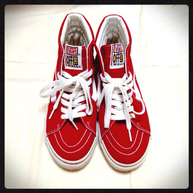 VANS - VANS ハイカット 赤の通販 by おかだshop|ヴァンズなら VANS - VANS ハイカット 赤の通販 by おかだshop|ヴァンズなら
