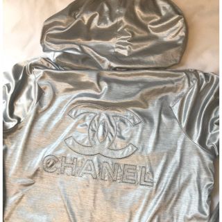 CHANEL シャネル Bigココマーク ロゴ パーカー シルバー レア物!
