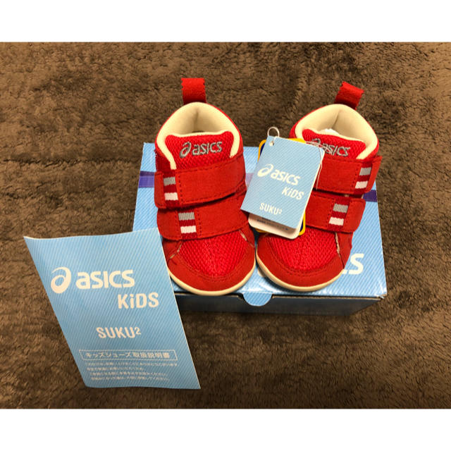 asics(アシックス)の週末限定値下げ♡新品未使用♡アシックス♡スクスク♡ファブレ キッズ/ベビー/マタニティのベビー靴/シューズ(~14cm)(スニーカー)の商品写真