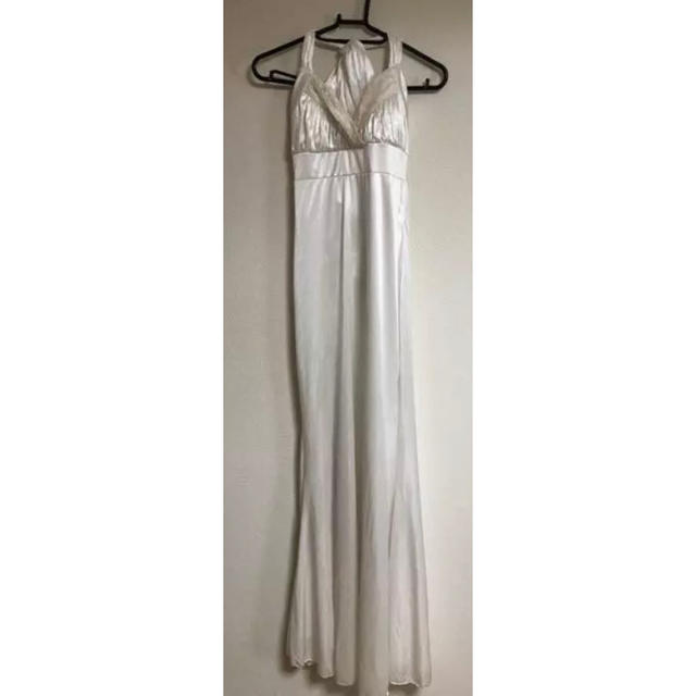 白 ロングドレス 9号 レディースのフォーマル/ドレス(ロングドレス)の商品写真