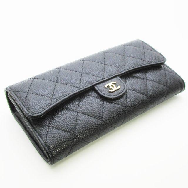 美品】CHANEL長財布 ボーイシャネル ココマークマトラッセ キャビア