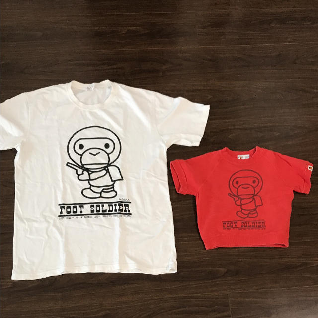 A BATHING APE(アベイシングエイプ)のape Tシャツ 親子お揃いコーデ キッズ/ベビー/マタニティのキッズ服男の子用(90cm~)(Tシャツ/カットソー)の商品写真