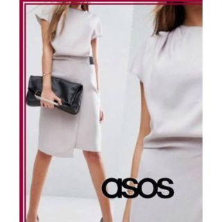 エイソス(asos)のASOS フリルキャプスリーブペンシルドレス(ひざ丈ワンピース)