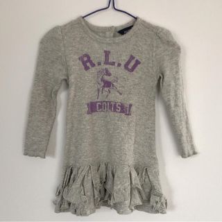 ラルフローレン(Ralph Lauren)のラルフローレン グレーのフリルワンピース 18m(ワンピース)