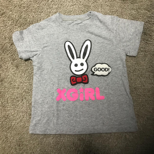 X-girl(エックスガール)のX-girl うさぎワッペンTシャツ キッズ/ベビー/マタニティのキッズ服女の子用(90cm~)(Tシャツ/カットソー)の商品写真