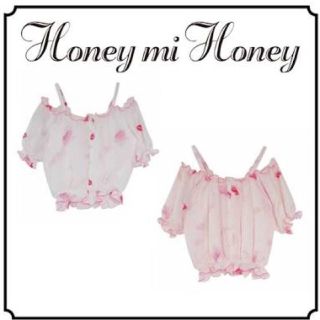 ハニーミーハニー(Honey mi Honey)のハニーミーハニー ❤ リップ柄 トップス(カットソー(半袖/袖なし))