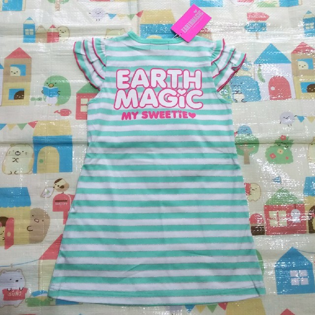 EARTHMAGIC(アースマジック)のアースマジック☆新品☆マフィー ボーダーワンピース☆110 キッズ/ベビー/マタニティのキッズ服女の子用(90cm~)(ワンピース)の商品写真