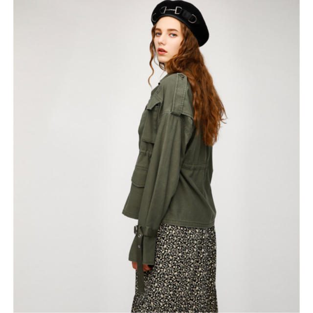 moussy(マウジー)のMOUSSY BELT SLEEVE MILITARY ジャケット レディースのジャケット/アウター(ミリタリージャケット)の商品写真